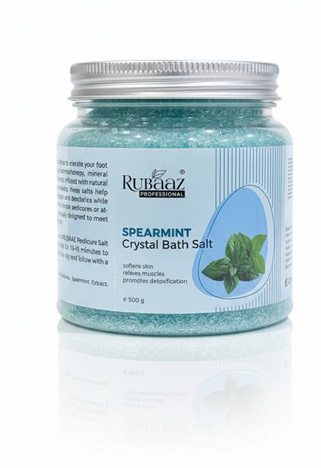 Rubaaz Spearmint Crystal Bath Salt – Cooling Mint Detox Foot & Body Soak (1kg)