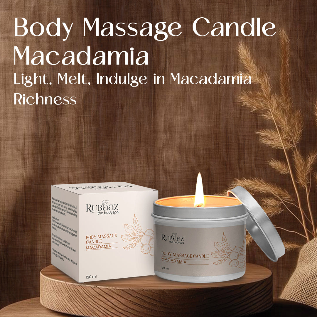 Rubaaz Body Massage Candle – Macadamia 120ml